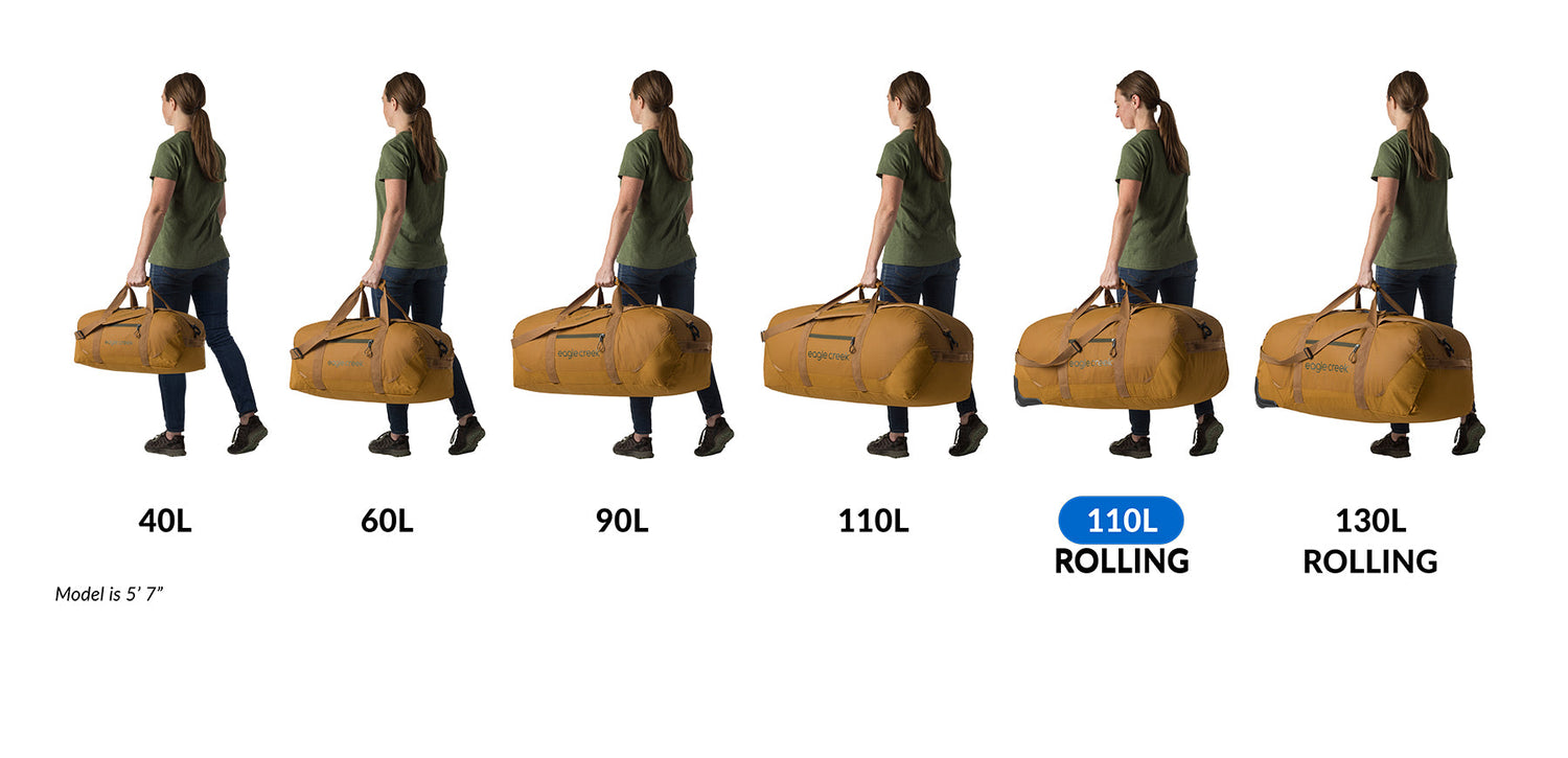 No Matter What 110L Rolling Duffel Bag - Black Rolling Duffel Bags Eagle Creek View 